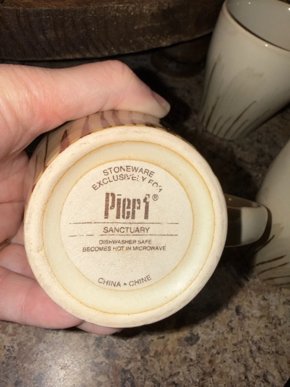Set Of 4 Pier 1 Coffee Mugs Retired VTG Sanctuary